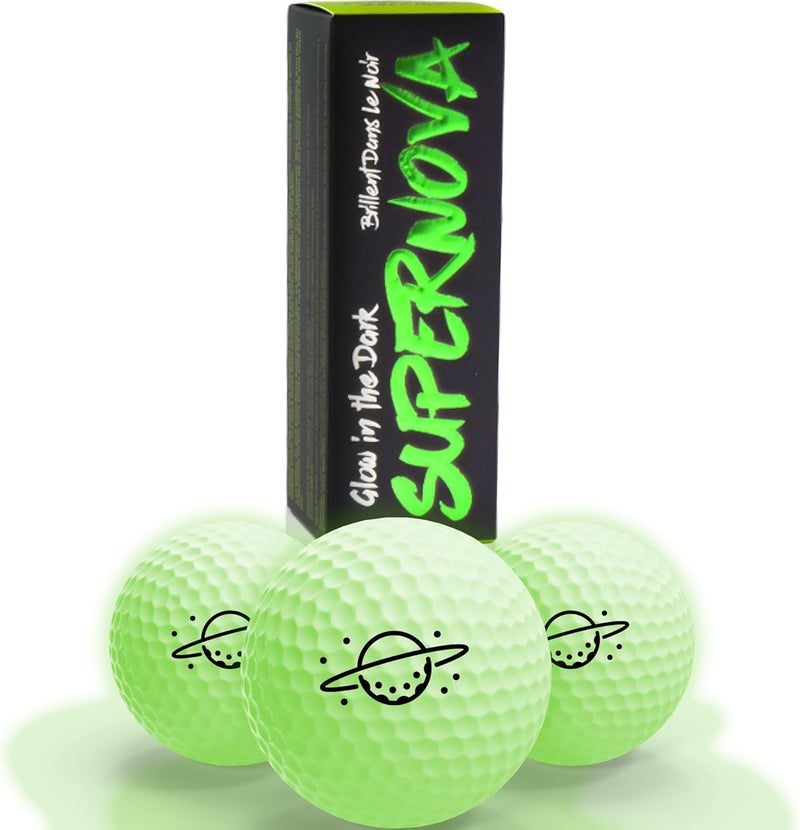 EVERYSWING GOLF Supernova Glow Golf Balls – Rechargeable by UV Flashlight for Night Play, Perfect for Night Golf and Dusk Rounds & Bright, Lasting Glow - Image 1